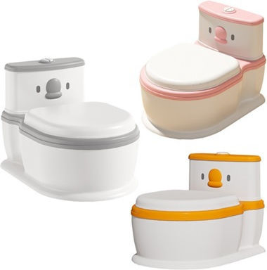 Little Mom Potty Bowl with Sounds & Lid Gray