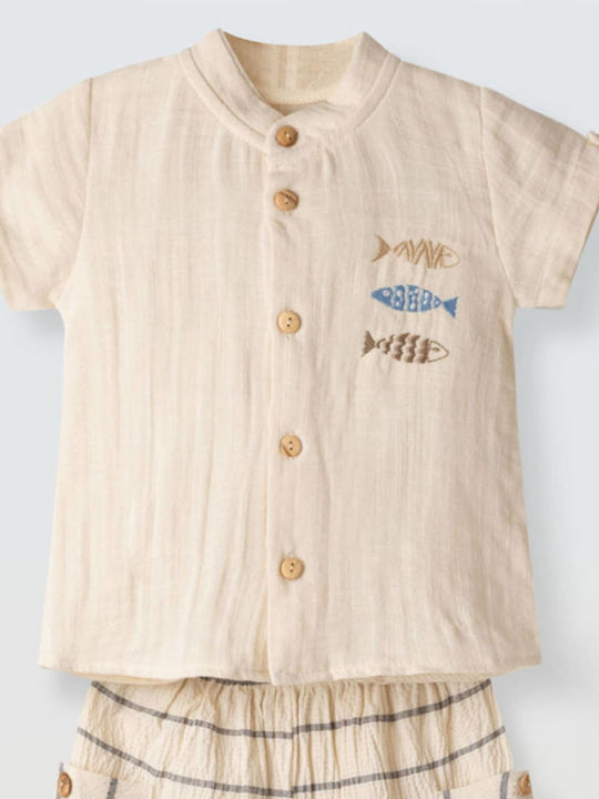 Kids' Set with Shorts Summer 3pcs Beige