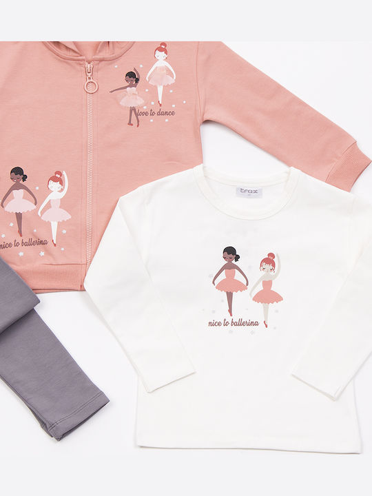 Kids' Set with Leggings Winter 3pcs Pink