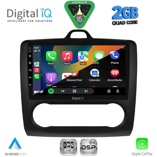 Digital IQ Car Audio System for Ford Focus 2005-2012 with Clima (Bluetooth/USB/WiFi/GPS/Apple-Carplay/Android-Auto) with Touch Screen 9"