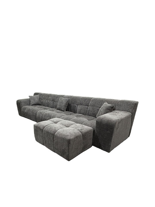 Orvella Γωνιακός Καναπές Γκρι 363x194x80εκ.