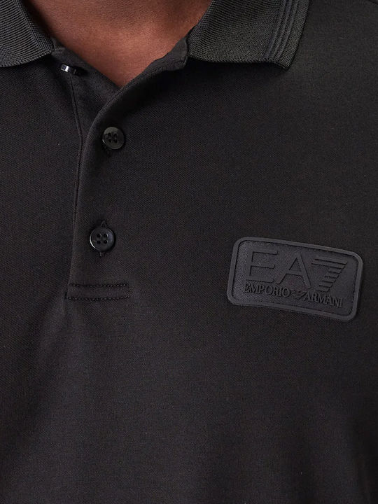 Polo Herrenbluse Kurzarm Schwarz