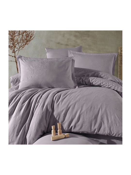Clasy Home Set Husă de Pilotă Dublă cu 4 Fețe de Pernă & 1 Cearsaf 200x220 Liliac