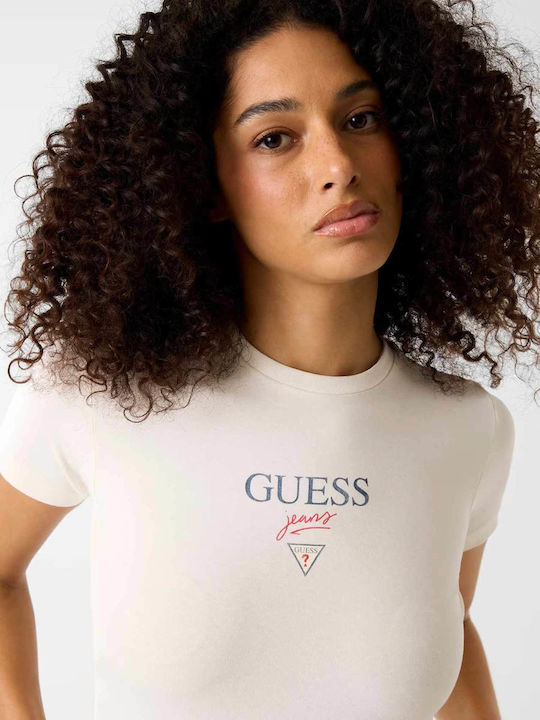 Women's Cotton Short Sleeve Top Beige