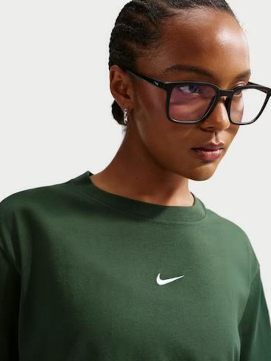 Damen Oversized T-Shirt Green/white