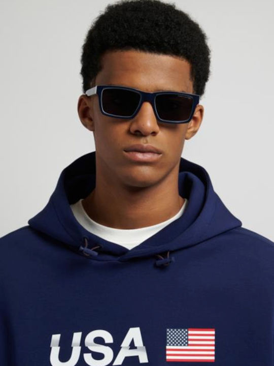 Tommy Hilfiger Unisex Sunglasses with Navy Blue Horn-Rimmed Frame and Grey Lenses TH2309/S PJP/IR