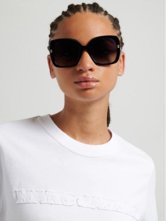 Marc Jacobs Unisex Sunglasses With Black Horn-Rimmed Frame And Grey Gradient Lens MJ 1138/S 807/9O