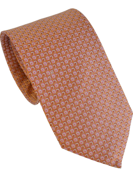 Pierre Cardin Men's Tie Silk Printed in Orange Color