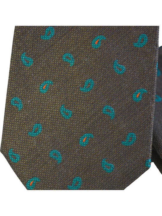 Octopus Men's Tie Set Silk Printed in Brown Color