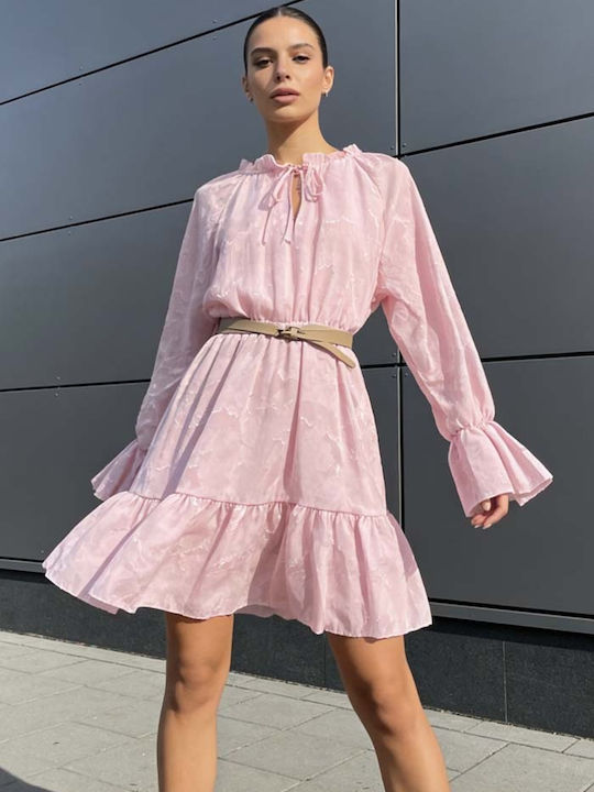 Rochie De Vară Mini Roz Devore PN