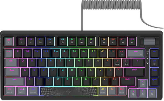 Aqirys Adara Mini Gaming Μηχανικό Πληκτρολόγιο 75% με Haimu Pink διακόπτες και RGB φωτισμό (International English)