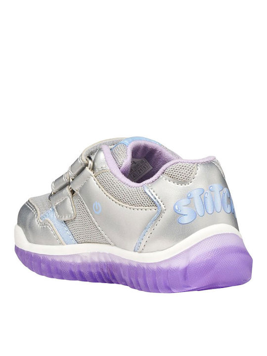 B Lightyloo Kids Sneakers Anatomic with Lights Silver