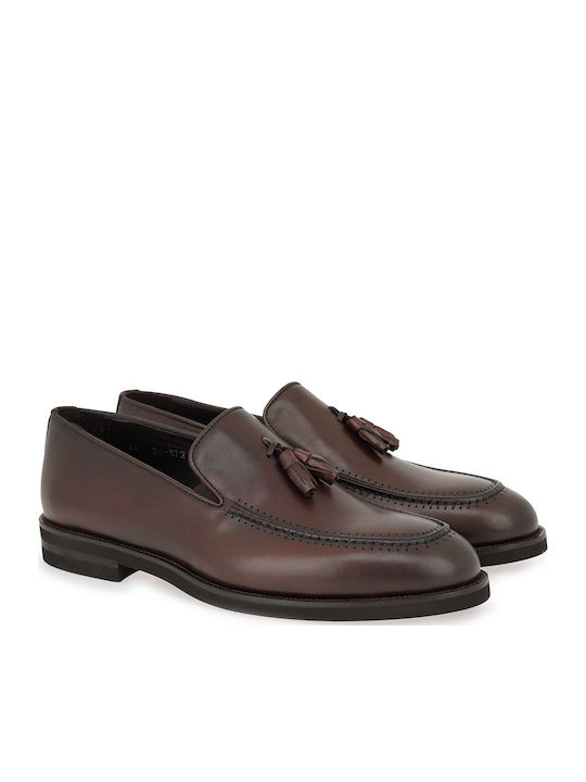 Δερμάτινα Ανδρικά Loafers σε Καφέ Χρώμα