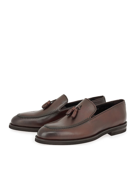 Δερμάτινα Ανδρικά Loafers σε Καφέ Χρώμα