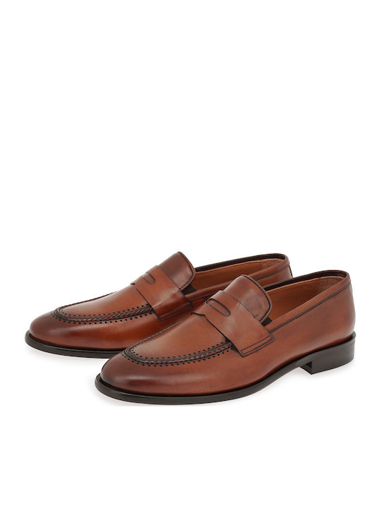 Leder Herren Mokassins in Tabac Braun Farbe