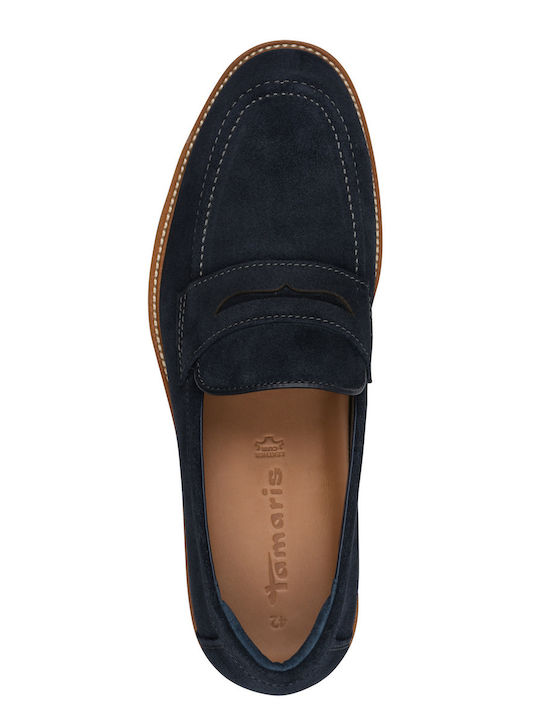 Leder Herren Mokassins in Blau Farbe