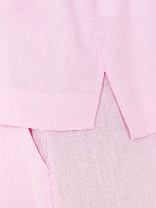 Αμάνικο Γυναικείο Λινό Πουκάμισο Philosophy Pink