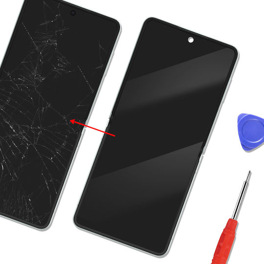 Оригинален Комплект Екран Samsung Galaxy Z Flip7 Стъкло Шаси Service Pack Светлозелен