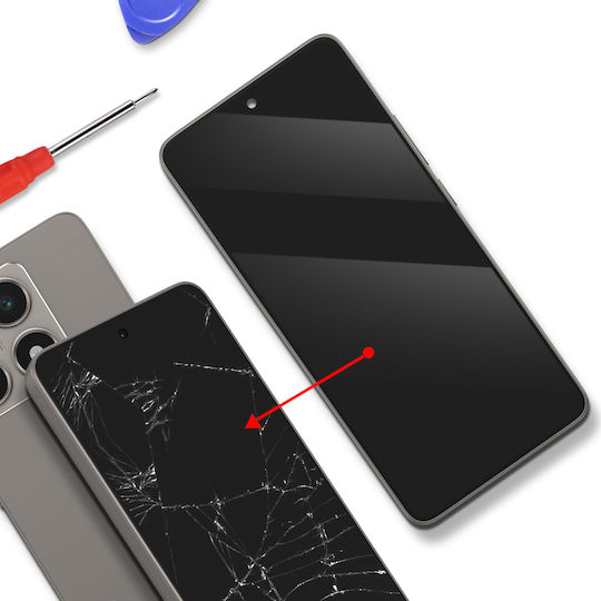 Clappio Komplettbildschirm Xiaomi 14T Vorgefertigtes Glas-Chassis Grau