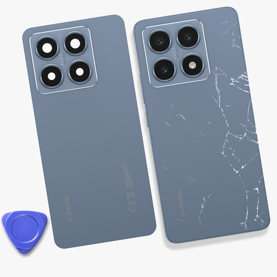 Clappio Replacement Battery Cover Xiaomi 14t Pre-installed Adhesive Blue