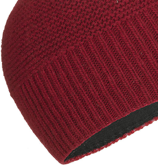 Sarner 2 Beanie Unisex Strickmütze in Burgundischer Farbe