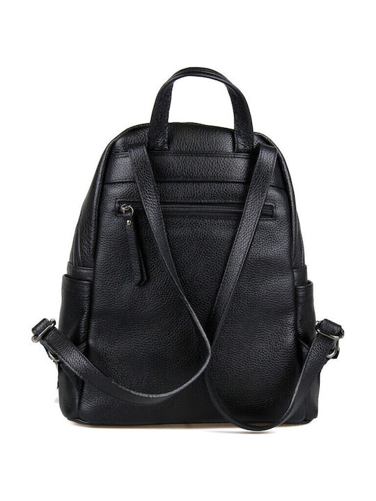 Leder Damentasche Rucksack Schwarz