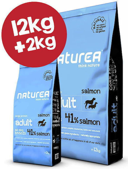 Naturea Naturals 12кг Суха Храна без Глутен за Възрастни Кучета с Сьомга