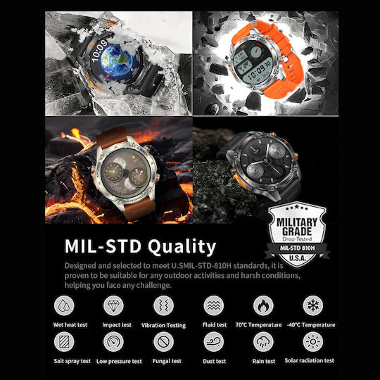 Microwear G100 GPS Smartwatch (Portocaliu)