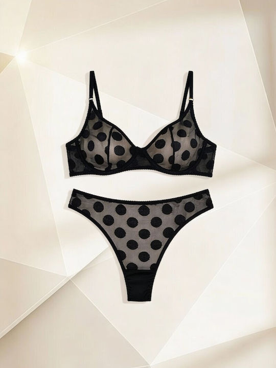 Unterwäsche-Set für Damen BH mit Schlupf Black