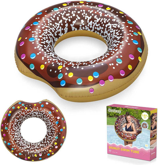 Brown Inflatable Beach Swimming Ring Donut 107cm Bestway