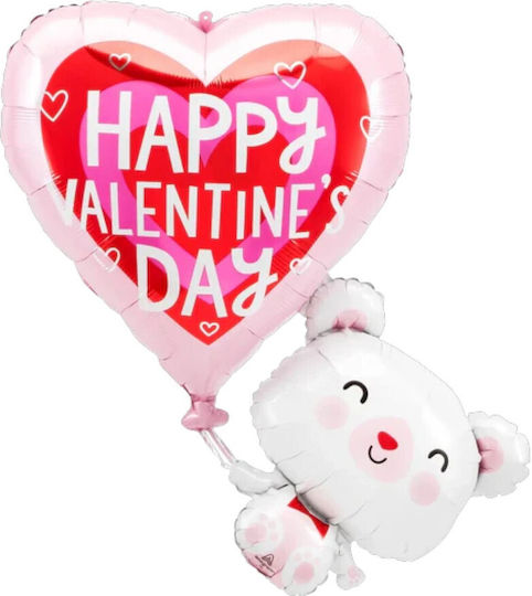 Junior Shape Μπαλόνι Καρδιά Αρκουδάκι Valentine's Day