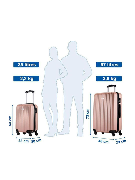 Slazenger Reisegepäck Rose Gold mit 4 Räder Set 2 Stück