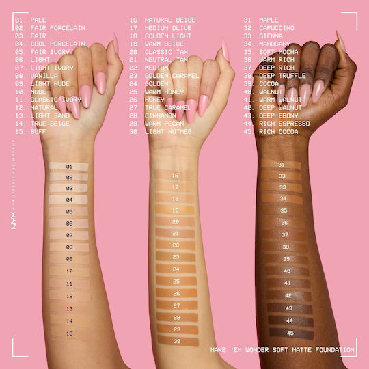 NYX Professional Makeup Make'Em Wonder Liquid Foundation 12 Natural 30ml