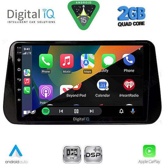 Digital IQ Car Audio System for Hyundai iX45 Santa Fe 2018-2023 Bluetooth USB Wi-Fi GPS Apple CarPlay with 10 Inch Touch Screen DIGITAL IQ RSF 4238B CPA