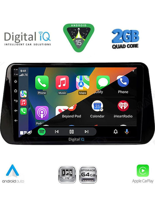 Digital IQ Car Audio System for Hyundai iX45 Santa Fe 2018-2023 Bluetooth USB Wi-Fi GPS Apple CarPlay with 10 Inch Touch Screen DIGITAL IQ RSD 1238B CPA