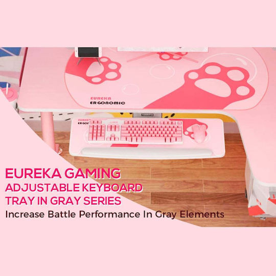 Eureka Ergonomic Βάση Γραφείου Πληκτρολογίου Ροζ ERK-AKB-02GY