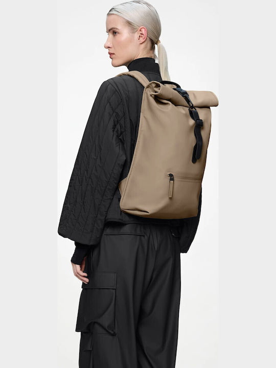 Rains Rolltop Rucksack Μπεζ