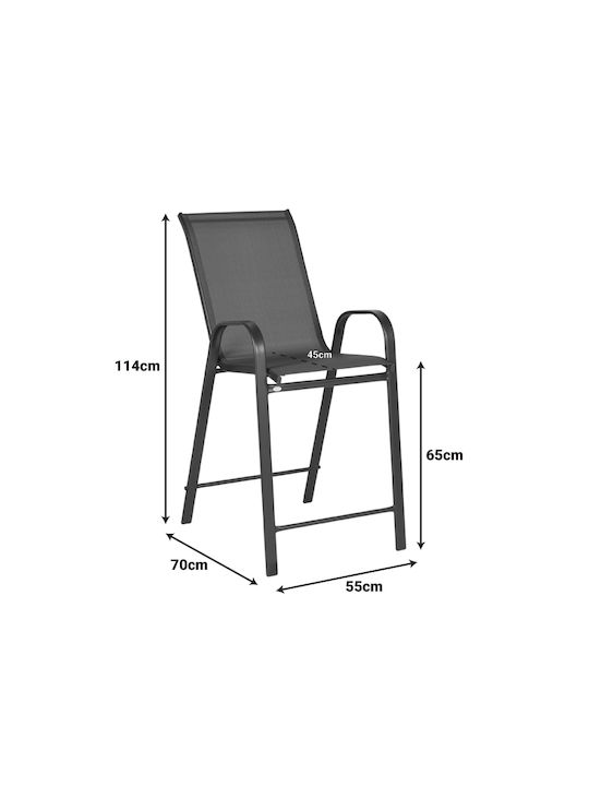Metallischer Gartenhocker Anthrazit 55x70x114cm Metallischer Gartenhocker Anthrazit 55x70x114cm
