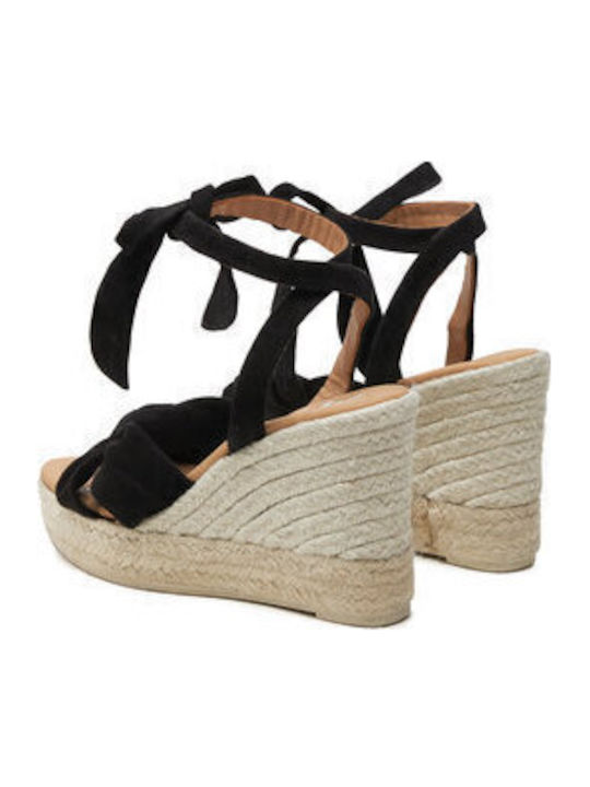 Damenplattformen im Espadrilles-Stil Schwarz