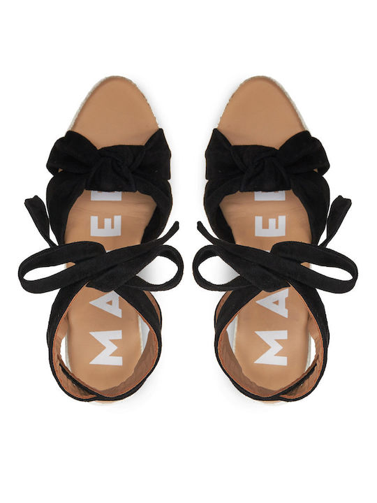 Damenplattformen im Espadrilles-Stil Schwarz