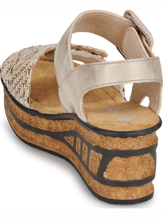 Damenplattformen Beige