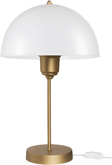 GloboStar GAZETA Plastic Vintage Table Lamp for Socket E27 with White Shade and Gold Base