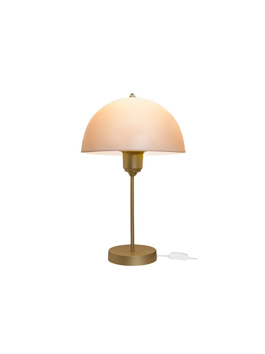 GloboStar GAZETA Plastic Vintage Table Lamp for Socket E27 with White Shade and Gold Base