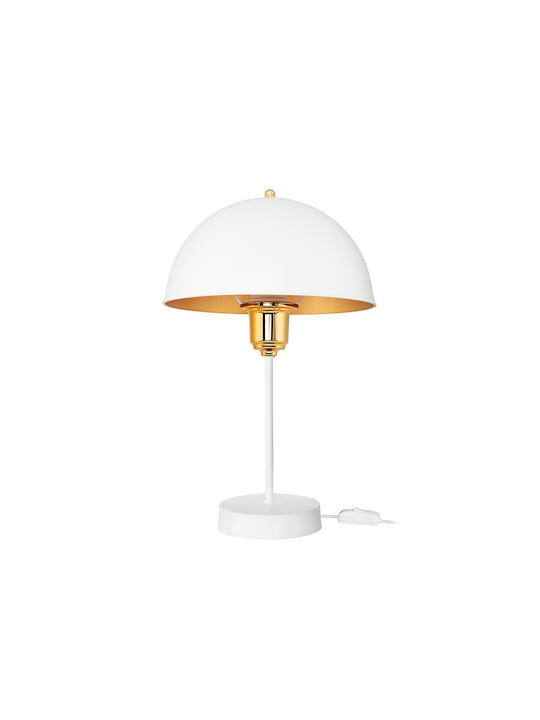 GloboStar Plastic Vintage Table Lamp for Socket E27 with White Shade and Base