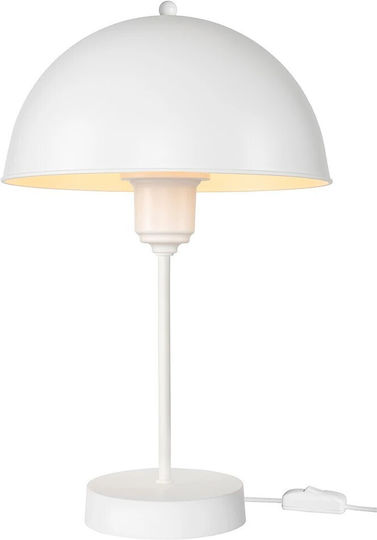 GloboStar GAZETA Plastic Vintage Table Lamp for Socket E27 with White Shade and Base