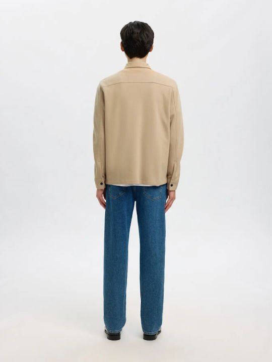 Μακρυμάνικo Overshirt Μουσταρδί