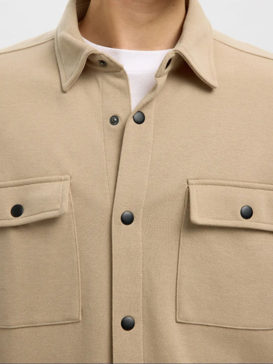Μακρυμάνικo Overshirt Μουσταρδί