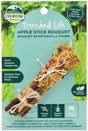Oxbow Rodent Treat-Toy Enriched Life Apple Stick Bouquet
