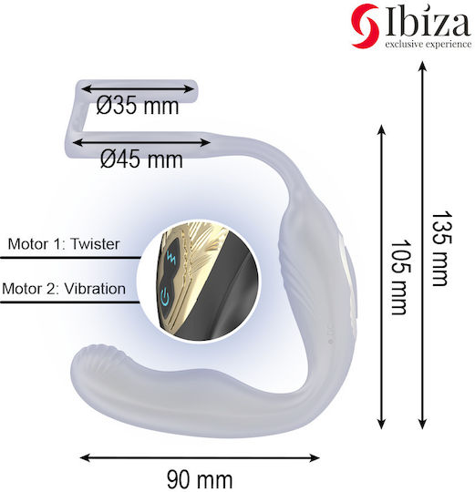 Ibiza Wiggle Remote Controlled Rotating Anal Plug Perineal Vibration Penis Enhancing Rings
