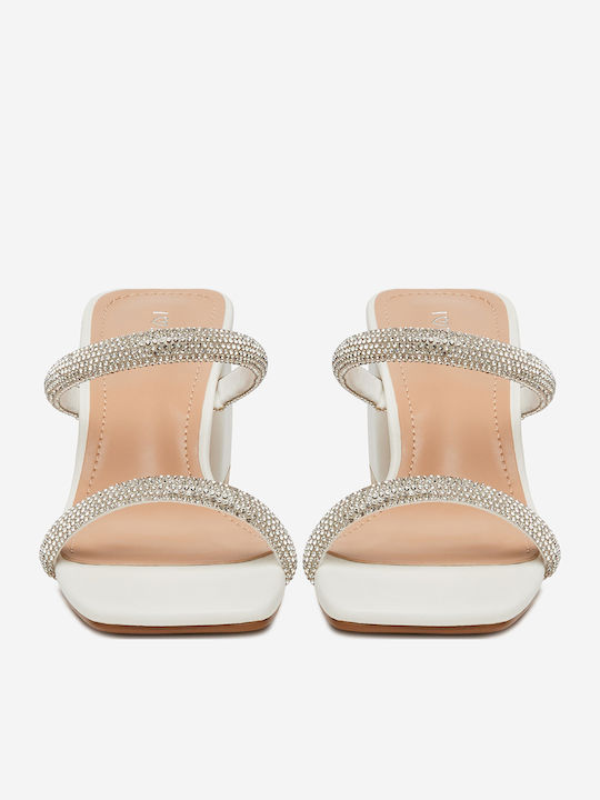 Mules mit Niedrig Absatz in Silber Farbe
